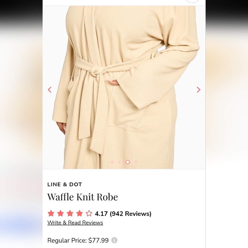 Line & Dot Waffle Knit Robe